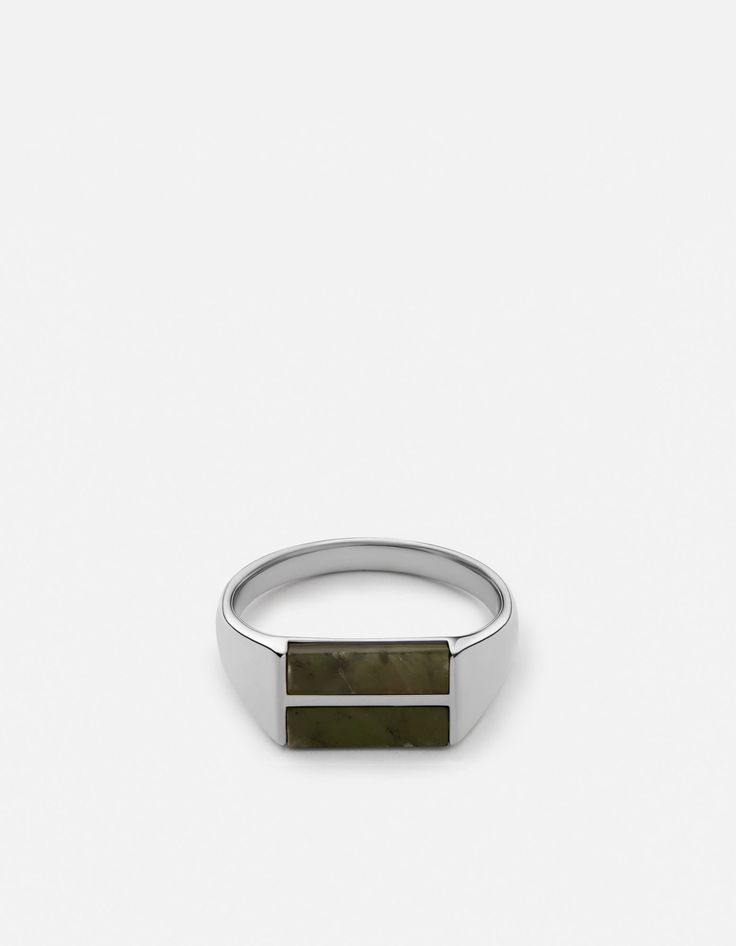 Bague en Argent 925 avec Pierres Vert Royal – Élégance & Prestige Masculin
