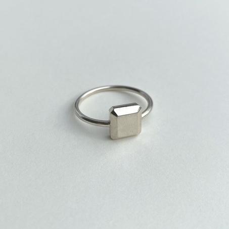 Bague Carrée en Argent 925 Pur – Élégance Moderne pour Femme ✨