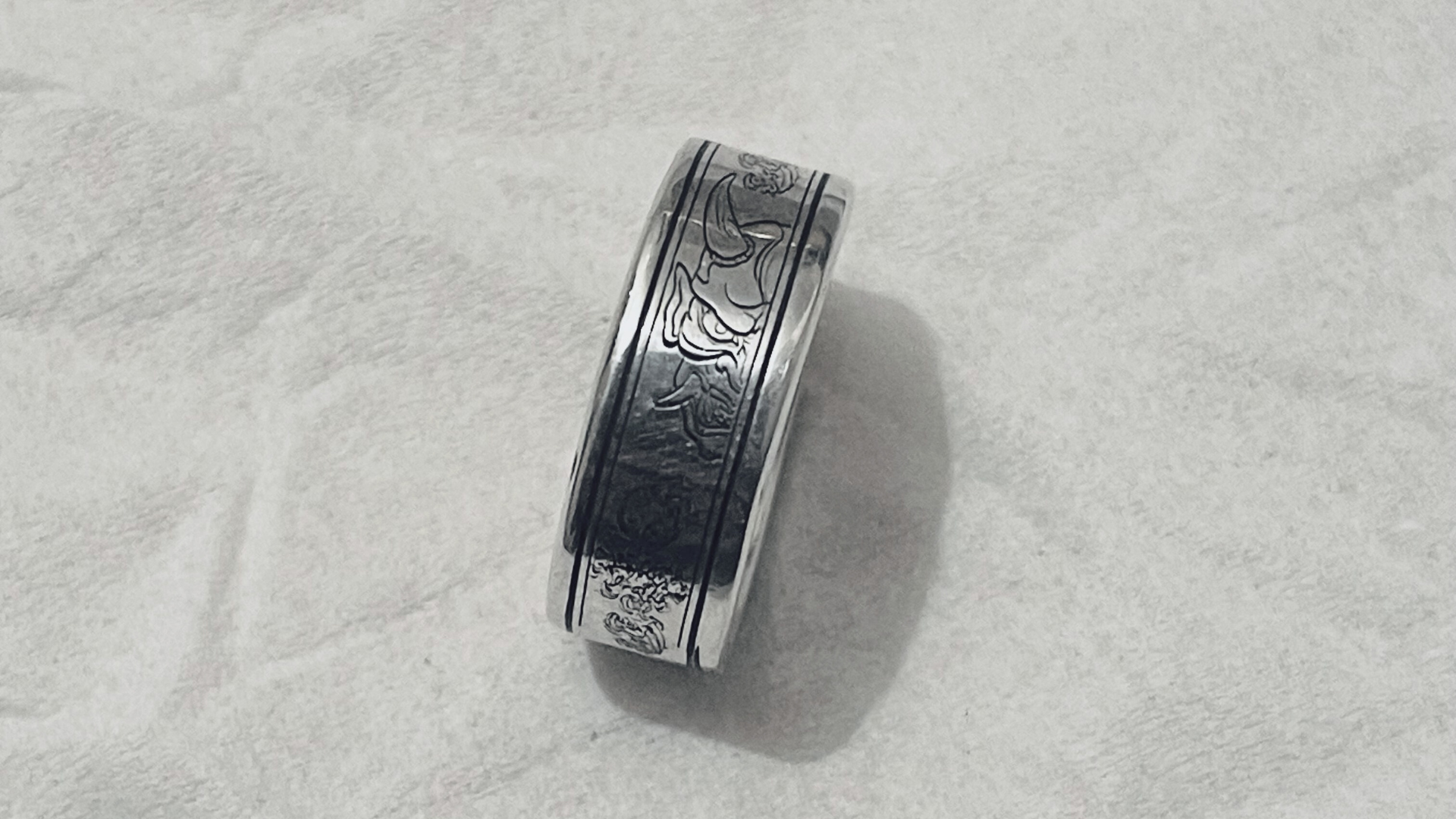 Bague en Argent 925 Gravée – Esprit Oni & Force Intemporelle