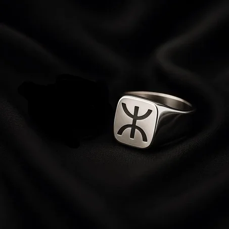 bague Z amazigh en argent pour hommes