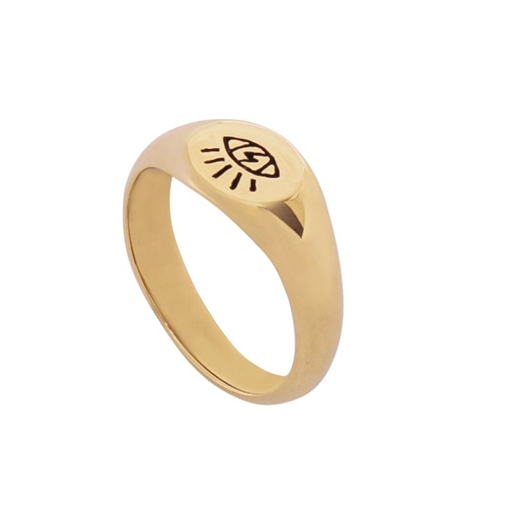 Bague en Cuivre Gravée – Les Yeux Mystiques