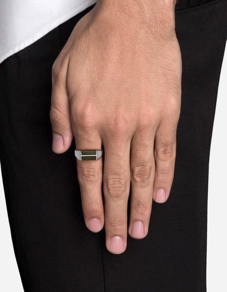 Bague en Argent 925 avec Pierres Vert Royal – Élégance & Prestige Masculin