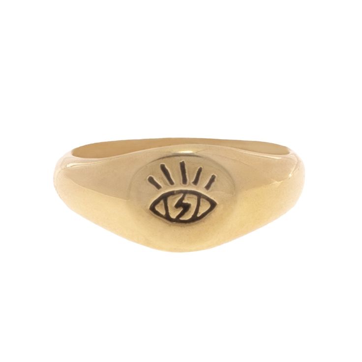 Bague en Cuivre Gravée – Les Yeux Mystiques