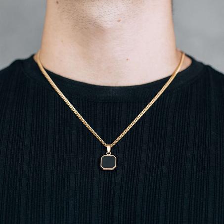 Collier en Cuivre avec Pierre Noire Fumée pour Homme – Élégance et Énergie Naturelle