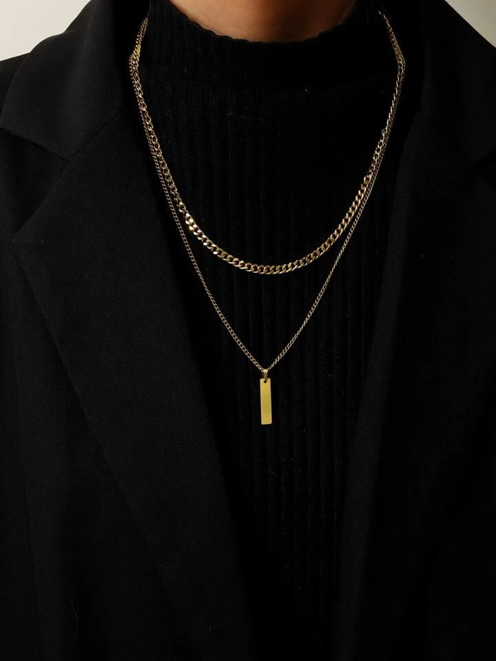 2 chaine pour homme avec pendentif en cuivre – Signature Maison Daij