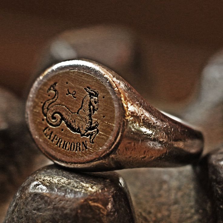 Bague Capricorne en Argent 925 et Cuivre pour Homme – Élégance et Force Astrologique