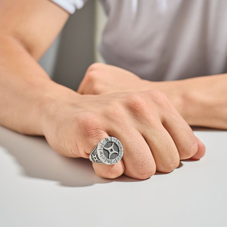 Bague Astrologie du Zodiaque Gémeaux en Argent Sterling – Cadeau Idéal pour Homme