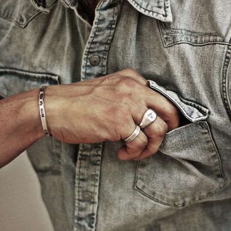 Pack Homme en Argent 925 Pur – Bracelet et Deux Bagues Élégantes