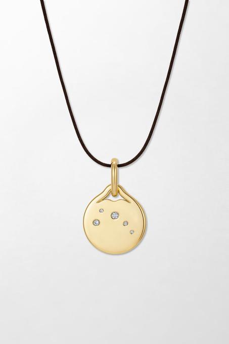 Pendentif en Cuivre avec Diamants et Cordon en Cuir Noir – Élégance et Charme Féminin