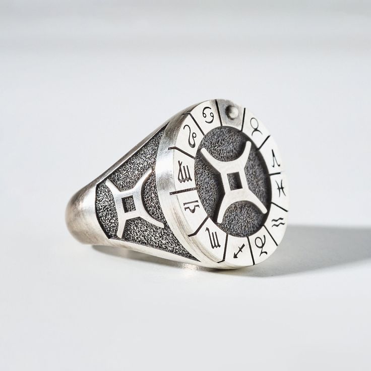 Bague Astrologie du Zodiaque Gémeaux en Argent Sterling – Cadeau Idéal pour Homme
