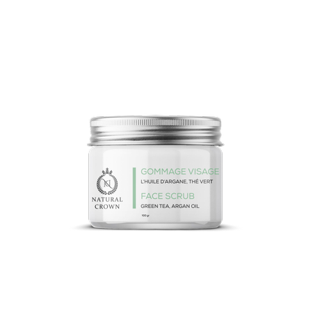 Gommage visage à l’huile d’argane ,thé vert ,aloe vera 100gr