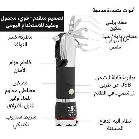 مصباح يدوي فائق السطوع  - أداة متعددة الوظائف ومناسبة للطوارئ