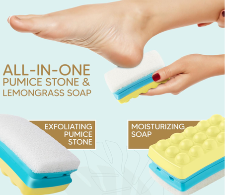 صابون تنظيف من حجر الخفاف ومسامير القدم للعناية بالقدم والقدمين