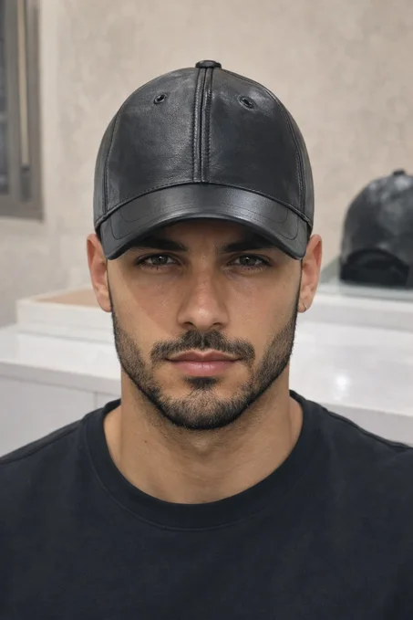 قبعة جلد طبيعية فاخرة من فاس – أناقة رجالية بلمسة تقليدية عصرية