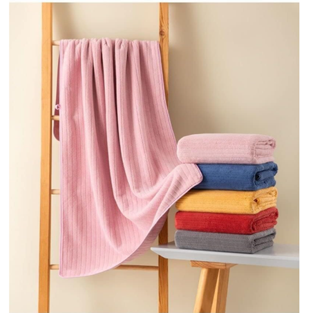 منشفة مايكروفايبر 90 × 160 سم من قطعتين من كييرديا ناعمة ومتينة وخفيفة الوزن (ازرق كحلي × بينك)