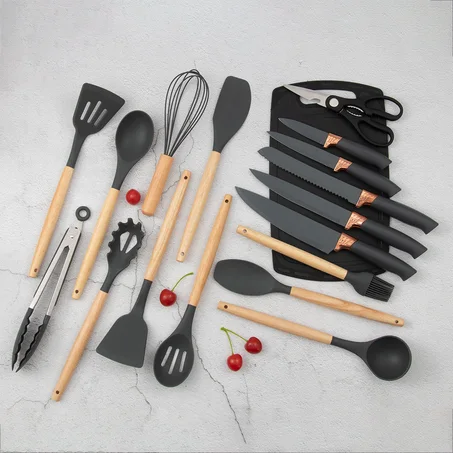 🍳 طقم مطبخ سيليكون فاخر – 19 قطعة كاملة