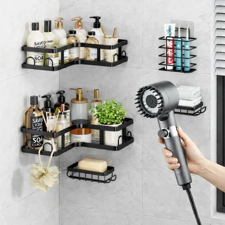 باك تنظيم الحمّام الذكي – منظم 5 قطع مع رشاش دوش فاخر