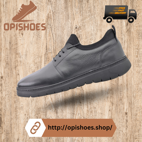 Chaussures Confort de ville En Cuir Noir – YR70