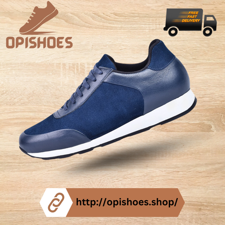 Espadrilles cuir et daim bleu -YR27