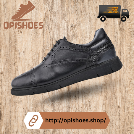 Chaussures De ville brogues en cuir – YR59 – Noir