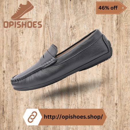 Mocassin En Cuir Noir – YR65