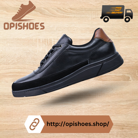 Chaussures basket en cuir Noir – YR50