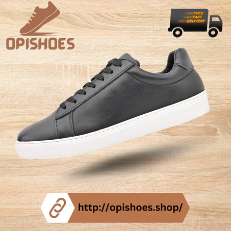 Basket En Cuir Noir et soumeles blanche – YR67