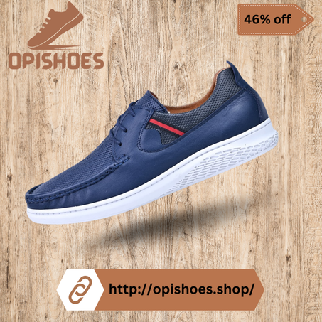 Basket mocassin en cuir – YR38 – Bleu