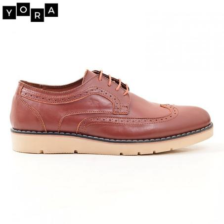 Chaussure tabac en cuir réf 064