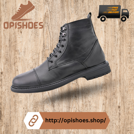 Bottine en cuir Noir -YR64