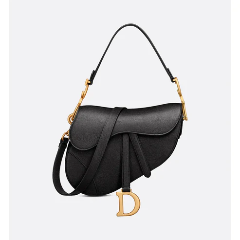 Sac Dior Saddle en grainé noir