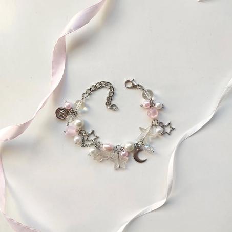 Pink cluster bracelet