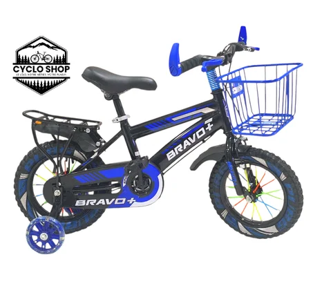 🚲 Vélo Enfant BRAVO+ 12’’ – Panier Avant & Porte-Bagages