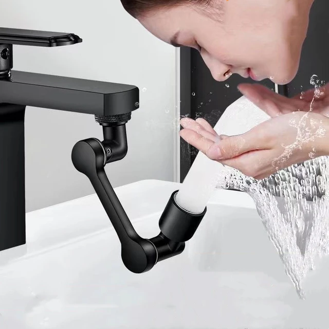 1080°Rotating Splash Filter Faucet, Black