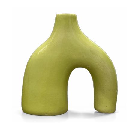 Vase Artistique en Céramique – Design Contemporain en Arche Courbée, Fait Main au Maroc
