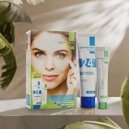 DermaDoc Skin Stop Boutons Express 15ml + Skin Net Crème Eclaircissante 24h 50ml