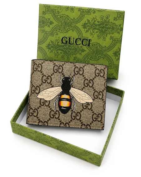 Portefeuille GG Supreme avec abeille Gucci