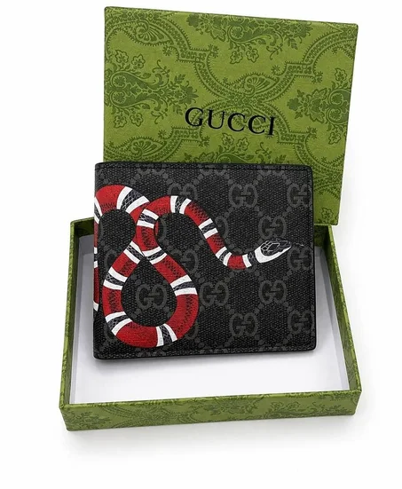 Portefeuille Gucci Kingsnake en toile GG Supreme