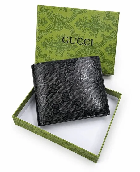 Portefeuille GG Classique en Cuir Noir