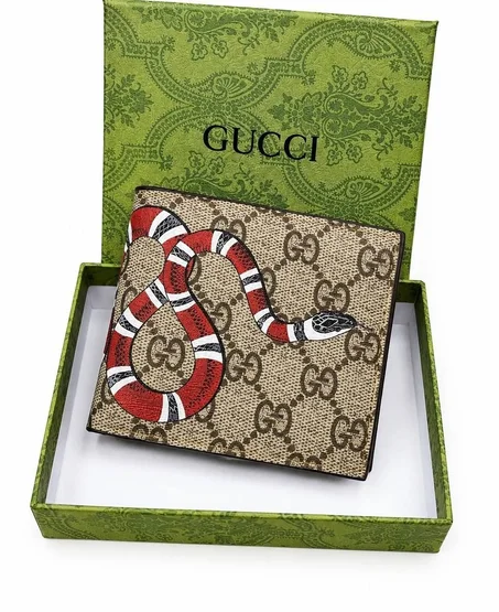 portefeuille Gucci Kingsnake en toile GG Supreme