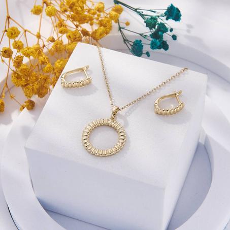 أطقم فاخرة سنسلة وحلقات أنيقة