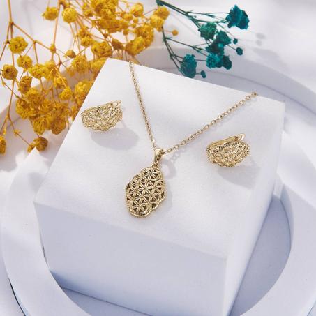 أطقم فاخرة سنسلة وحلقات أنيقة