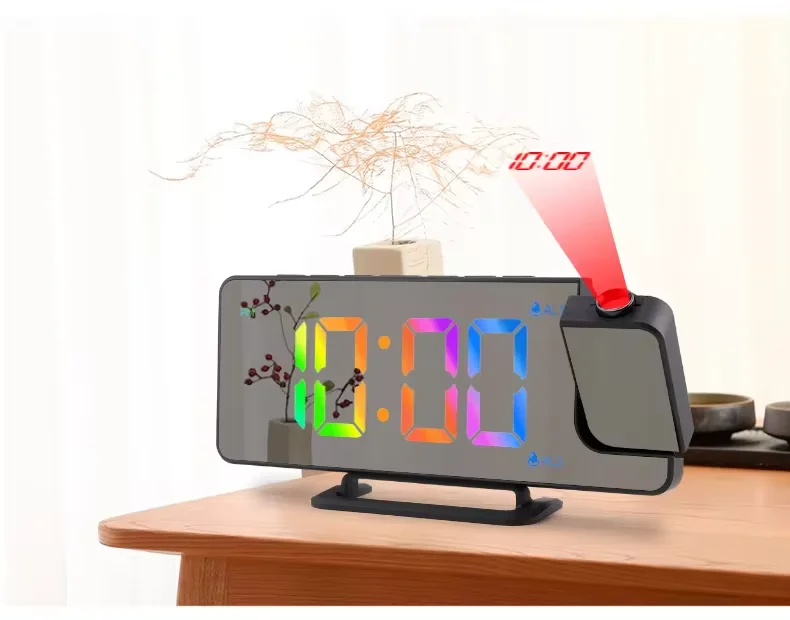 ساعة منبه رقمية ذكية LED، ساعة طاولة إلكترونية، ساعات مكتبية، USB، ساعة منبه بميزانية زمنية 180 درجة