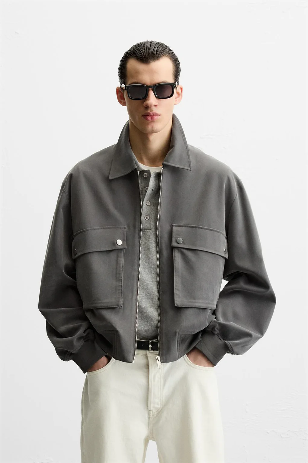 Soft fabric jacket with pockets