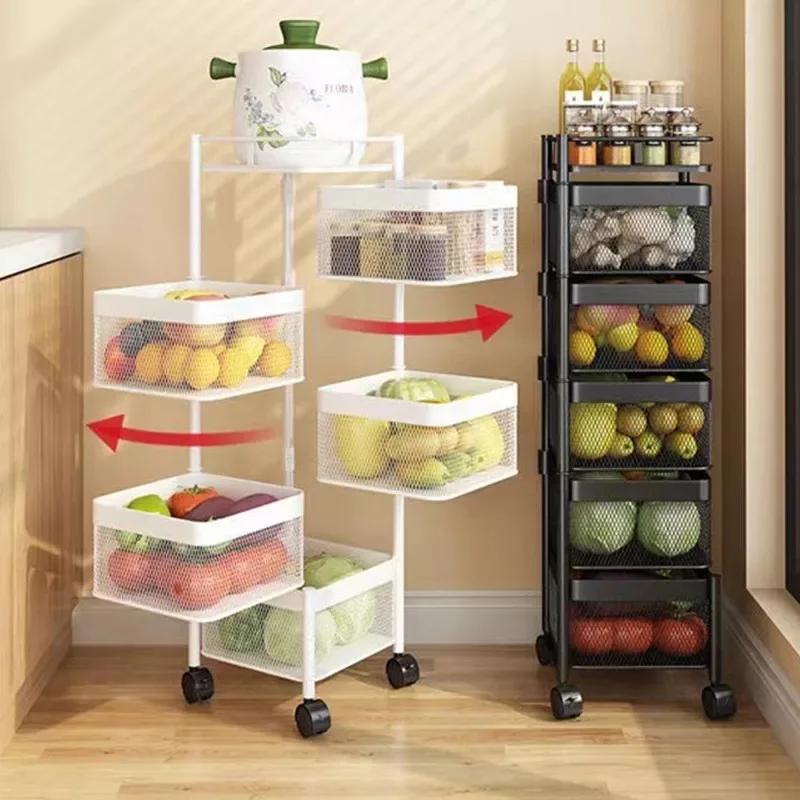 رف تخزين دوار 360 حامل فواكه