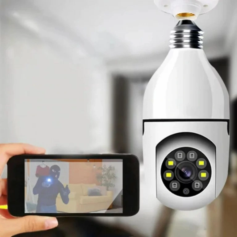 كاميرا مراقبة للرؤية الليلية والنهارية على شكل لمبة WiFi Panorama Camera