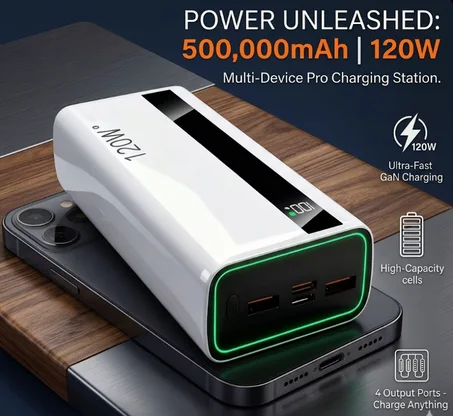 🔋 باور بانك بسعة 20000mAh – طاقة هائلة أينما كنت