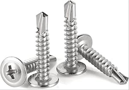Tornillos autorroscantes de cabeza hexagonal (4,2 x 25 mm), tornillos autorroscantes Phillips, tornillos autorroscantes para chapa metálica, acero galvanizado >(paquete de 50)<