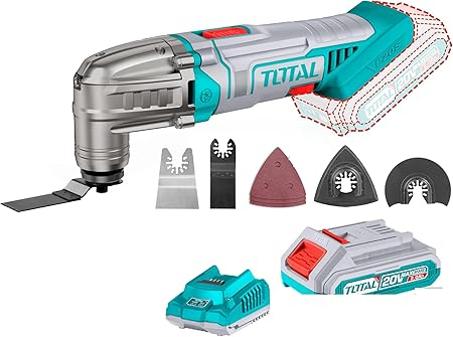 Herramienta oscilante inalámbrica multiusos para bricolaje con batería y cargador, juego de 8 accesorios para cortar, serrar, pulir y esmerilar