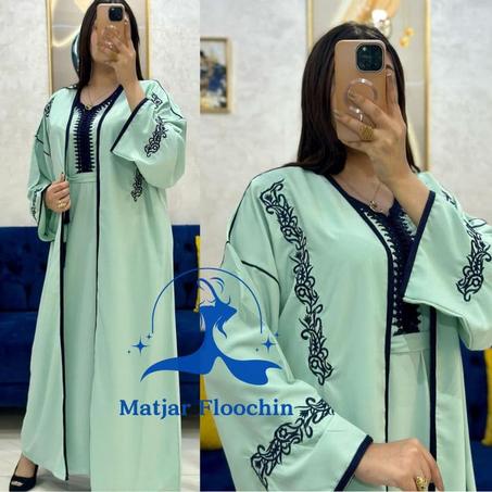 كوني نجمة⭐وسط عائلتك مع قفطان 2بياس مطروز يمنحك الفخامة والأناقة في كل مناسبة🤩 سارعو بالطلب👇🏻قبل نفاذ الكمية⏳